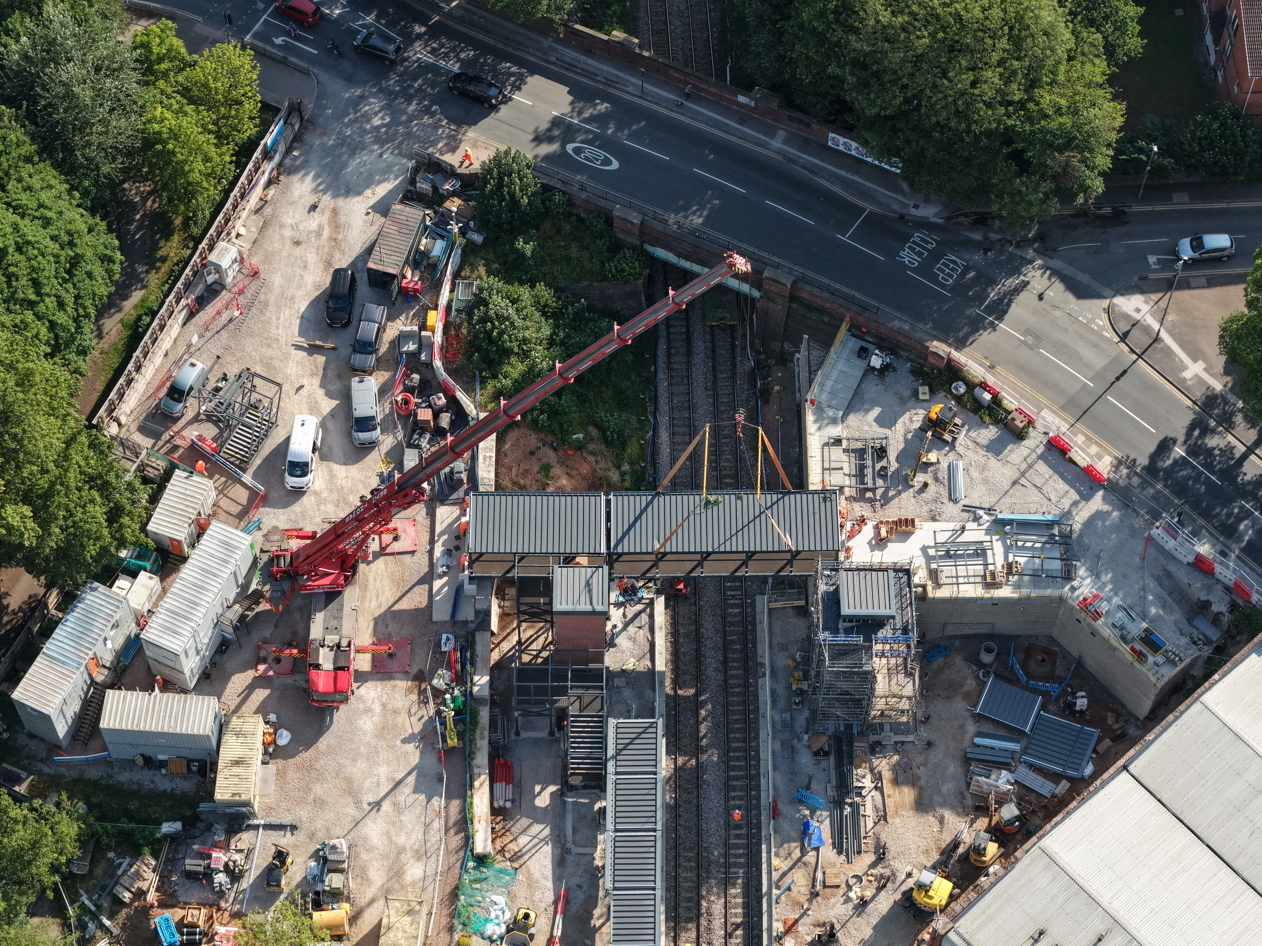 Box bridge in place about the line.